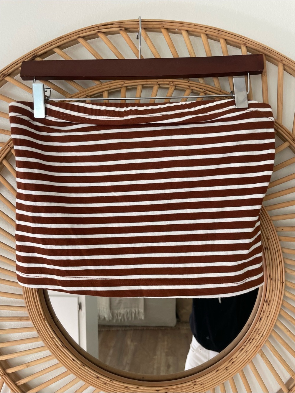 Striped Tube top Brown and White size medium